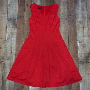 Nine West | Red V Neck Plum Dress